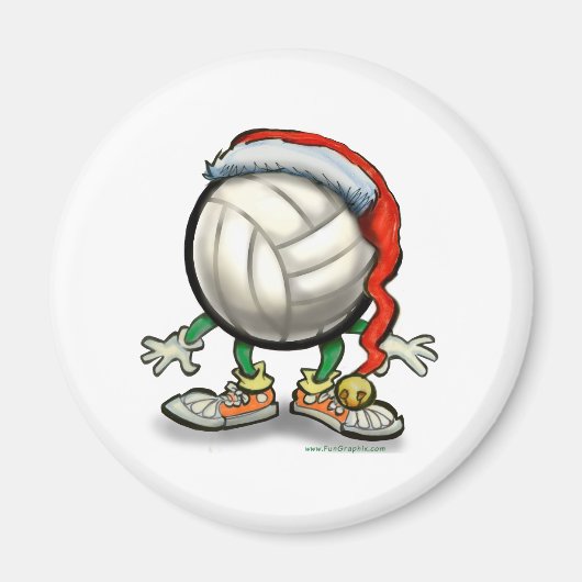 Volleyball Kerstbal Magneet (Voorkant)