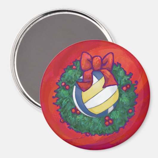 Volleyball Kerstbal Magneet (Voorkant / Achterkant)