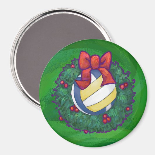 Volleyball Kerstbal Magneet (Voorkant / Achterkant)