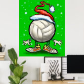 Volleyball Kerstbal Poster (Thuiskantoor)