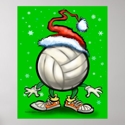 Volleyball Kerstbal Poster (Voorkant)