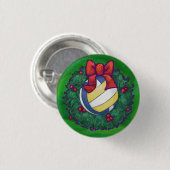 Volleyball Kerstbal Ronde Button 3,2 Cm (Voorkant /achterkant)