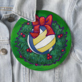 Volleyball Kerstbal Ronde Button 6,0 Cm (In situ)
