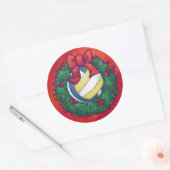 Volleyball Kerstbal Ronde Sticker (Envelop)