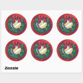 Volleyball Kerstbal Ronde Sticker (Vel)