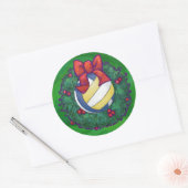 Volleyball Kerstbal Ronde Sticker (Envelop)