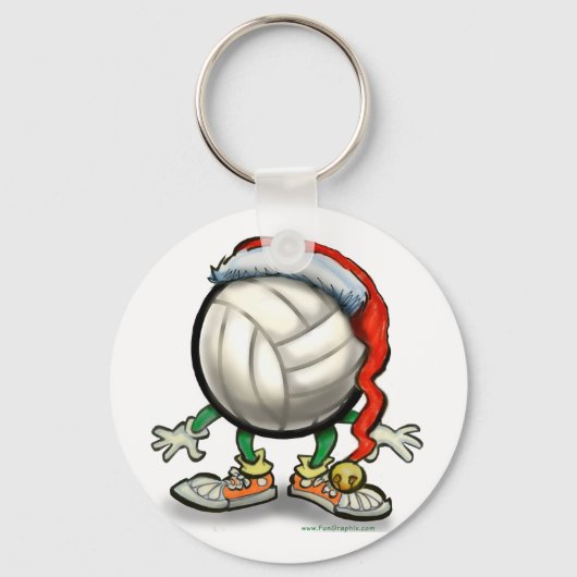 Volleyball Kerstbal Sleutelhanger (Voorkant)