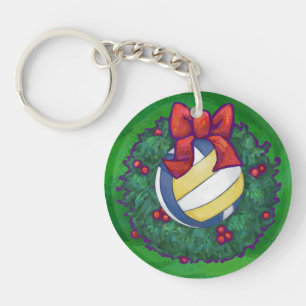 Volleyball Kerstbal Sleutelhanger