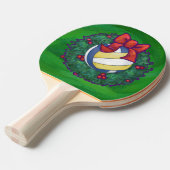 Volleyball Kerstbal Tafeltennisbatje (Voorkant Gekanteld)