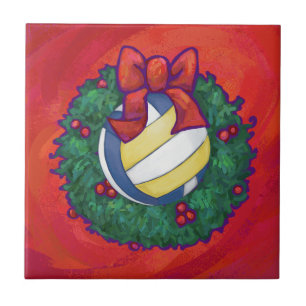 Volleyball Kerstbal Tegeltje