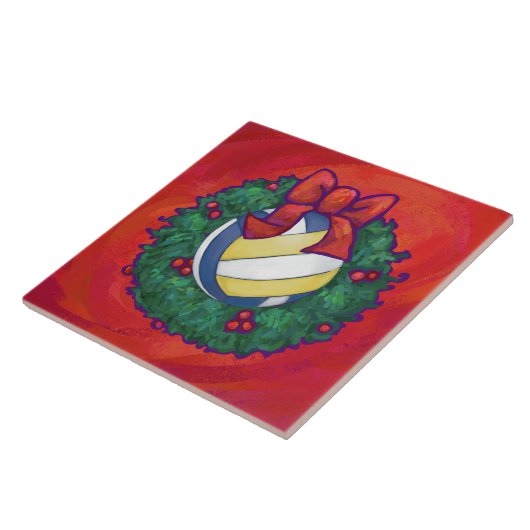 Volleyball Kerstbal Tegeltje (Zijkant)