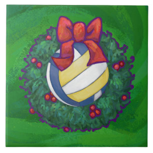 Volleyball Kerstbal Tegeltje