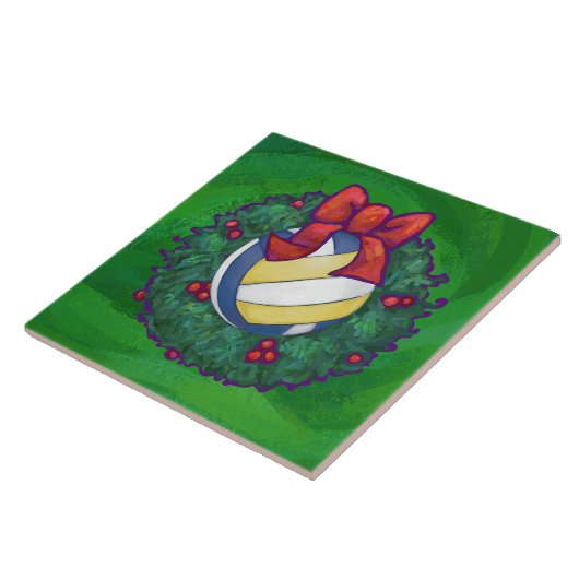 Volleyball Kerstbal Tegeltje (Zijkant)