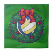 Volleyball Kerstbal Tegeltje (Voorkant)