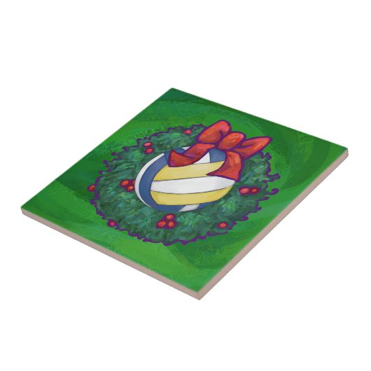 Volleyball Kerstbal Tegeltje (Zijkant)