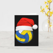 Volleyball-kerstbal volleybalspeler kaart (Gele Bloem)