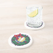 Volleyball Kerstbal Zandsteen Onderzetter (Zijkant)