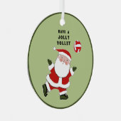 Volleyball-kerstcollectibel Metalen Ornament (Voorkant Rechts)