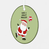 Volleyball-kerstcollectibel Metalen Ornament (Voorkant links)