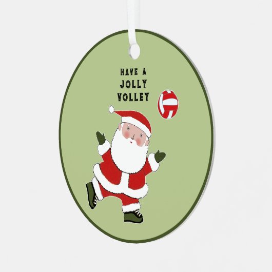 Volleyball-kerstcollectibel Metalen Ornament (Voorkant links)