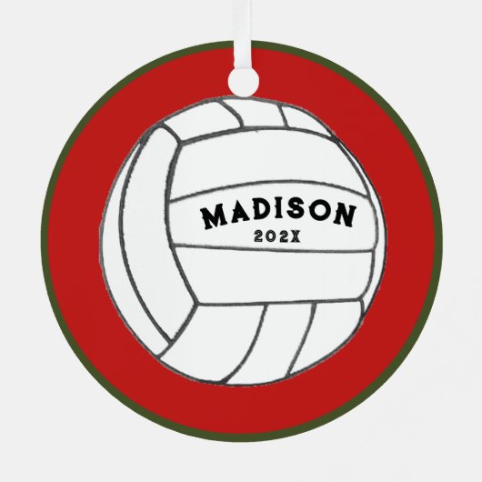 Volleyball-kerstcollectibel Metalen Ornament (Achterkant)