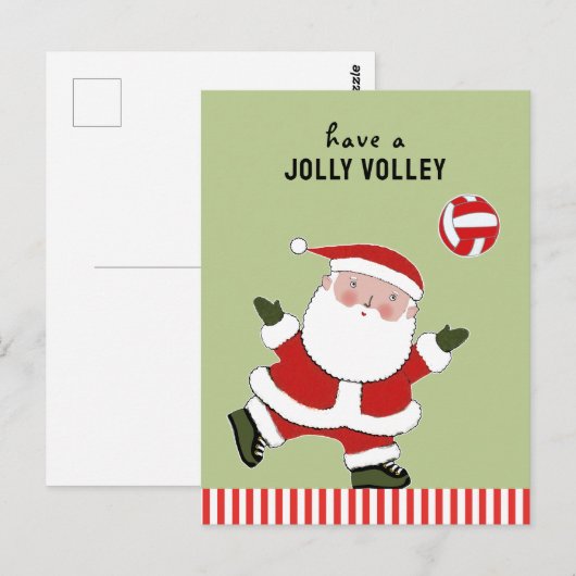 Volleyball Kerstfeestdag Briefkaart (Voorkant / Achterkant)