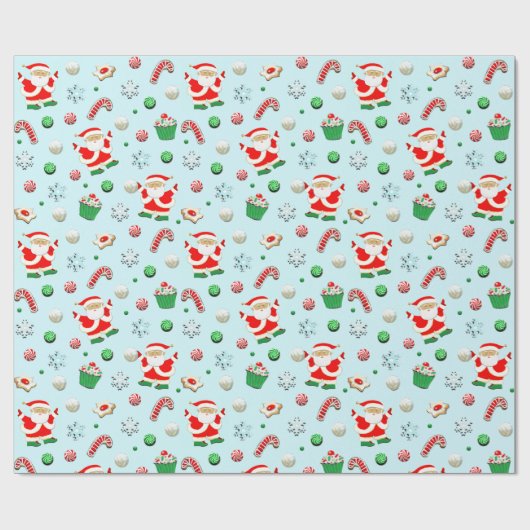 Volleyball kerstfeestdag cadeautje cadeaupapier (Vlak)