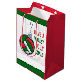 Volleyball kerstfeestdag cadeautje medium cadeauzakje (Voorkant Gekanteld)