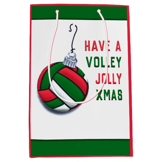Volleyball kerstfeestdag cadeautje medium cadeauzakje (Voorkant)