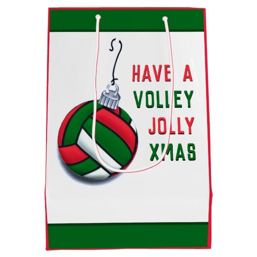 Volleyball kerstfeestdag cadeautje medium cadeauzakje (Achterkant)