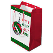 Volleyball kerstfeestdag cadeautje medium cadeauzakje (Achterkant Gekanteld)