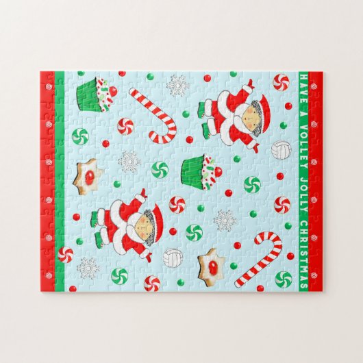 Volleyball Kerstfeestdag Legpuzzel (Horizontaal)