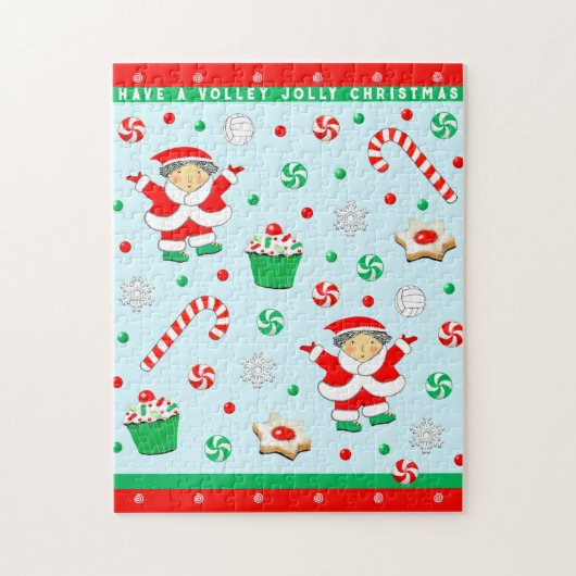 Volleyball Kerstfeestdag Legpuzzel (Verticaal)