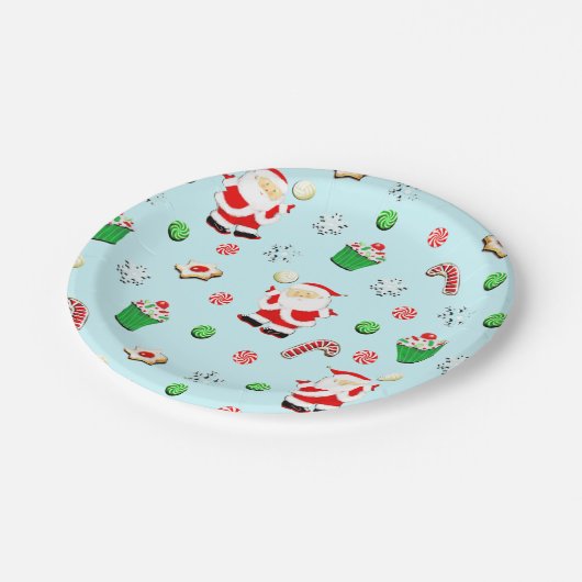 Volleyball Kerstfeestdag Papieren Bordje (Gekanteld)