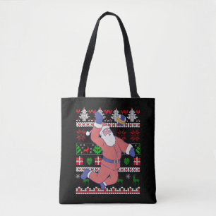 Volleyball Kerstman Lelijke Kerst Tote Bag