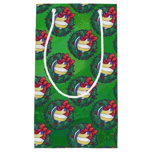 Volleyball Kerstmis Wreath Klein Cadeauzakje (Voorkant)