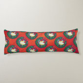 Volleyball Kerstmis Wreath Lichaamskussen (Achterkant)