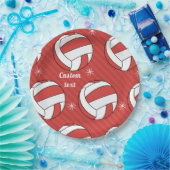 Volleyball kerststreep Festive Ball Snow Fun Papieren Bordje (Feest)