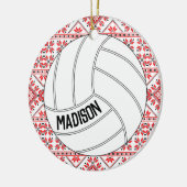 Volleyball-kerstversiering met aangepaste tekst keramisch ornament (Links)
