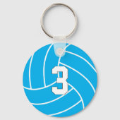 Volleyball  kleur- en Jersey-nummer Sleutelhanger (Voorkant)