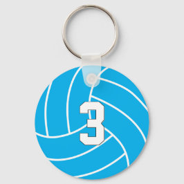 Volleyball  kleur- en Jersey-nummer Sleutelhanger