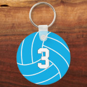 Volleyball kleur- en Jersey-nummer Sleutelhanger (Achterkant)