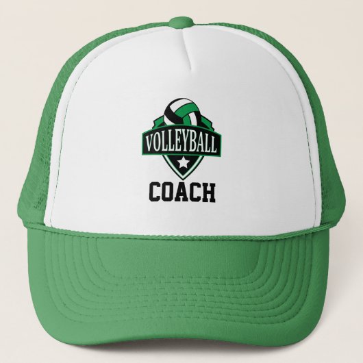 Volleyball Logo Coach - Groen Trucker Pet (Voorkant)