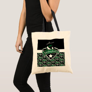 Volleyball Logo in donkergroen Tote Bag