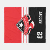 Volleyball-Logo in rood, wit en zwart Fleece Deken (Voorkant (Horizontaal))