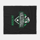 Volleyball-Logo met DIY-nummer - groen Fleece Deken (Voorkant (Horizontaal))