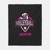 Volleyball-Logo met DIY-nummer - Hot-roze Fleece Deken (Voorkant)