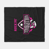 Volleyball-Logo met DIY-nummer - Hot-roze Fleece Deken (Voorkant (Horizontaal))