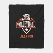 Volleyball-Logo met DIY-nummer - Oranje Fleece Deken (Voorkant)