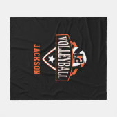Volleyball-Logo met DIY-nummer - Oranje Fleece Deken (Voorkant (Horizontaal))